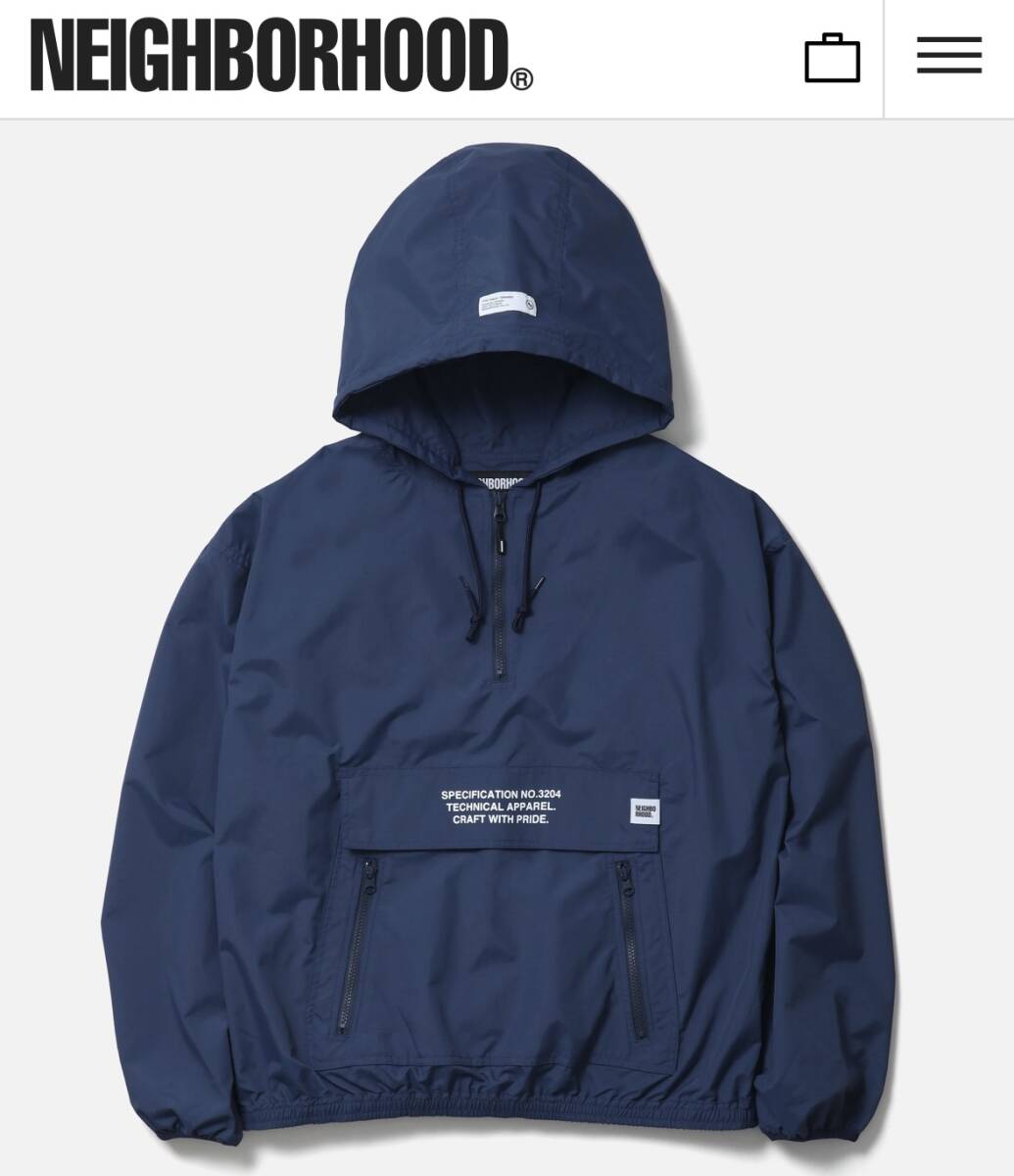 25秋冬 ネイビー サイズL ANORAK JACKET ネイバーフッド 252TSNH-JKM05 リップストップ生地拍卖