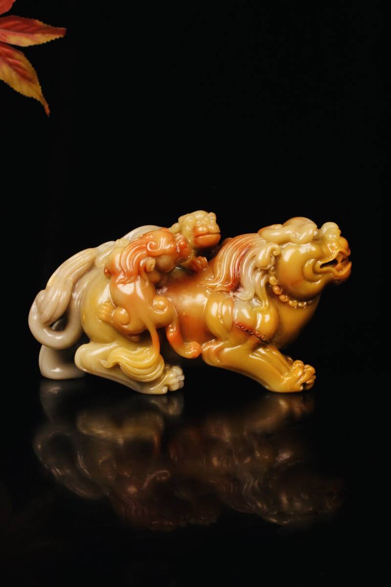 ◆珍蔵◆中国古美術 清時代 古寿山石彫り古獸 精品 細密細工造 置物 擺件 古賞物 骨董品 時代物 A68拍卖