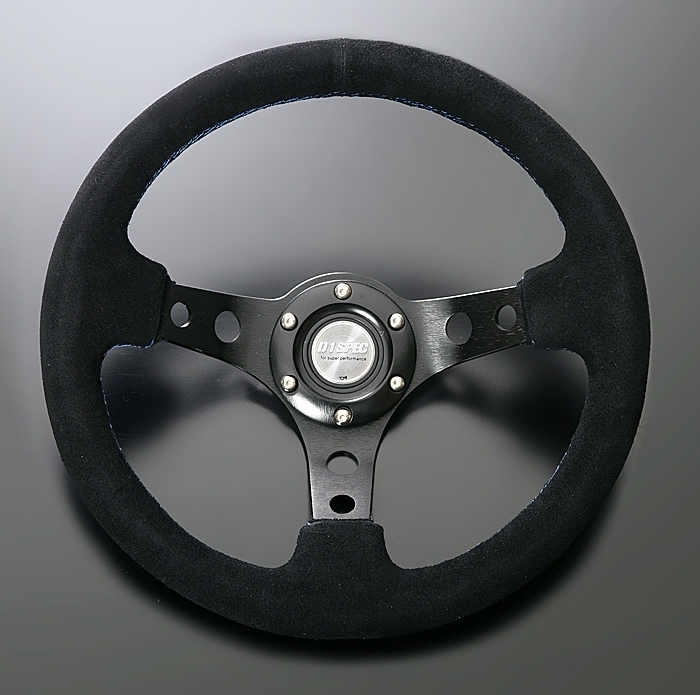 D1SPEC ステアリング DEEP70 バックスキン 33パイ ブラックスポーク/ブルーステッチ拍卖