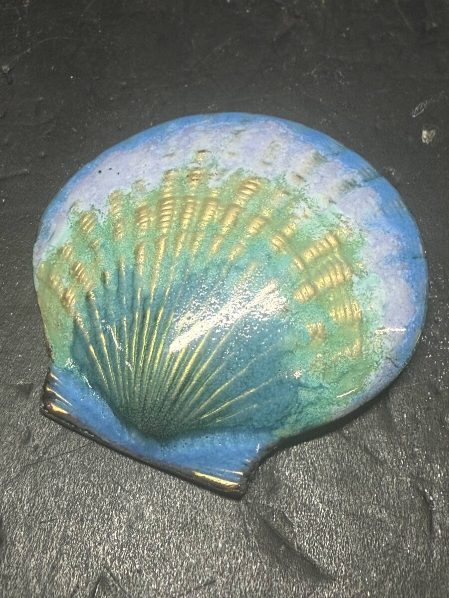 ★コレクター必見 七宝 シェル型 貝型 ブローチ レトロ アクセサリー 飾り アンティーク ビンテージ コレクション GT171拍卖