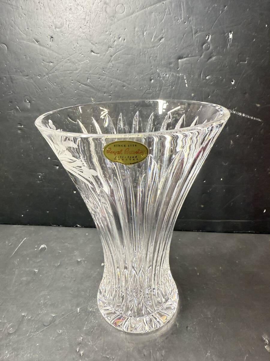 ★コレクター必見 クリスタルガラス 花瓶 フラワーベース フルレッドクリスタル 英国製 置物 飾り コレクション GT175拍卖