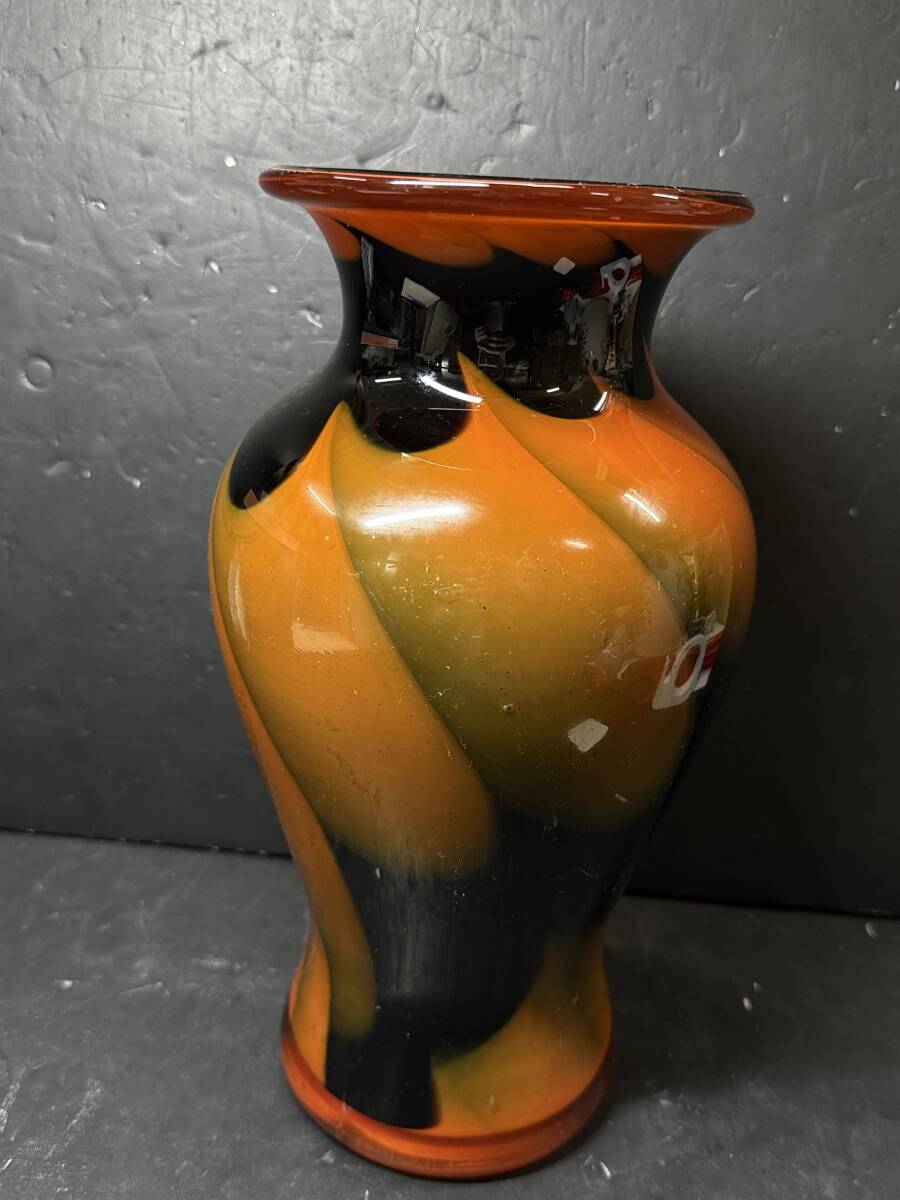 ★コレクター必見 ガラス製 フラワーベース 模様入り 花瓶 花器 置き物 ビンテージ コレクション GT200拍卖