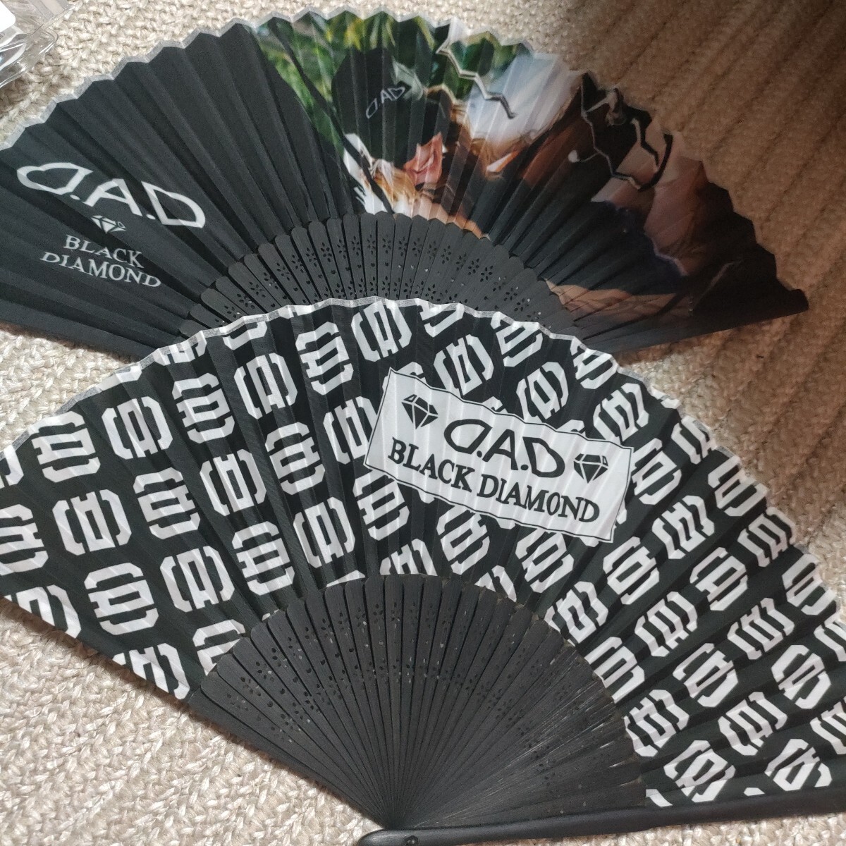 新品 D.A.D 扇子 センス 2個セット モノグラム 総柄 DAD GARSON ギャルソン BLACK DIAMOND 純正 アクセサリー 売切出品拍卖
