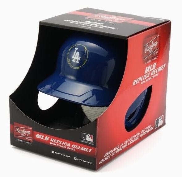 新品 定価18700 Rawlings ローリングス MLB ロサンゼルス ドジャース レプリカ ヘルメット ブルー ヘルメットスタンド付き拍卖