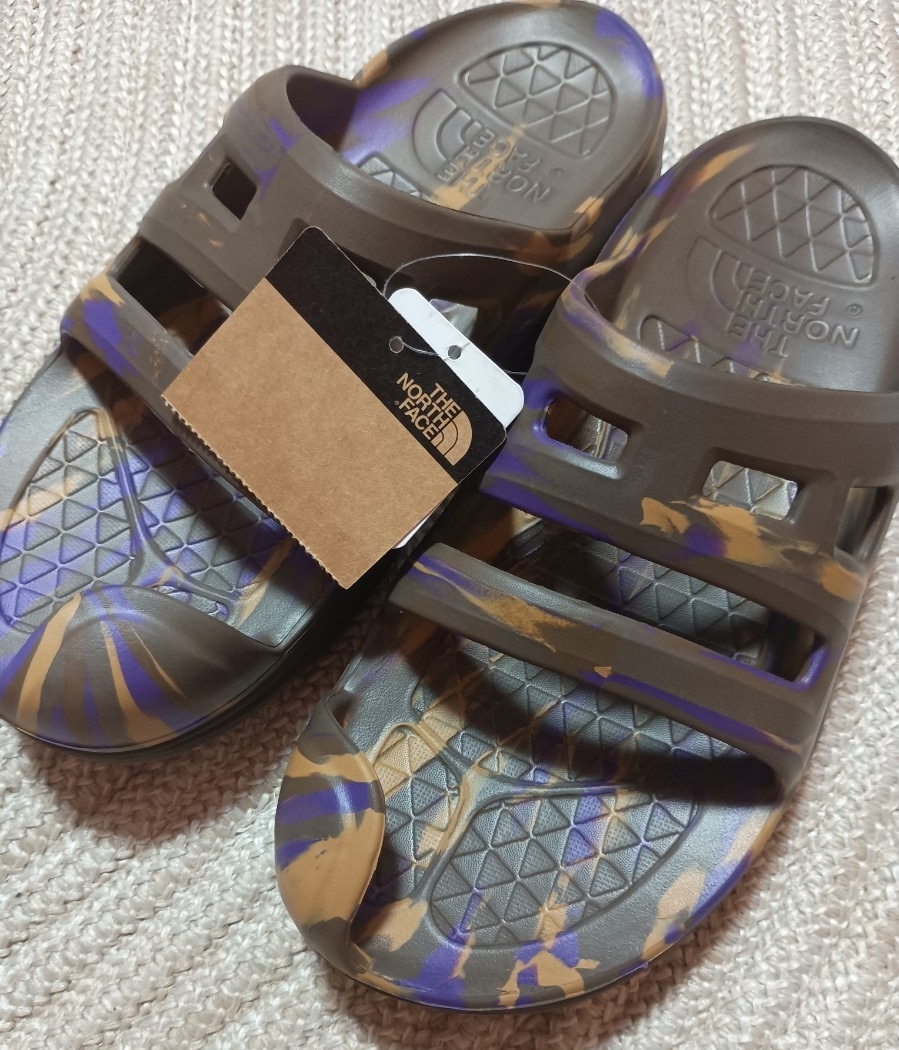 新品 定価10450 ノースフェイス RE-Activ Slide サンダル 27cm US9 ブラウン×パープル つま先保護 THE NORTH FACE 拍卖