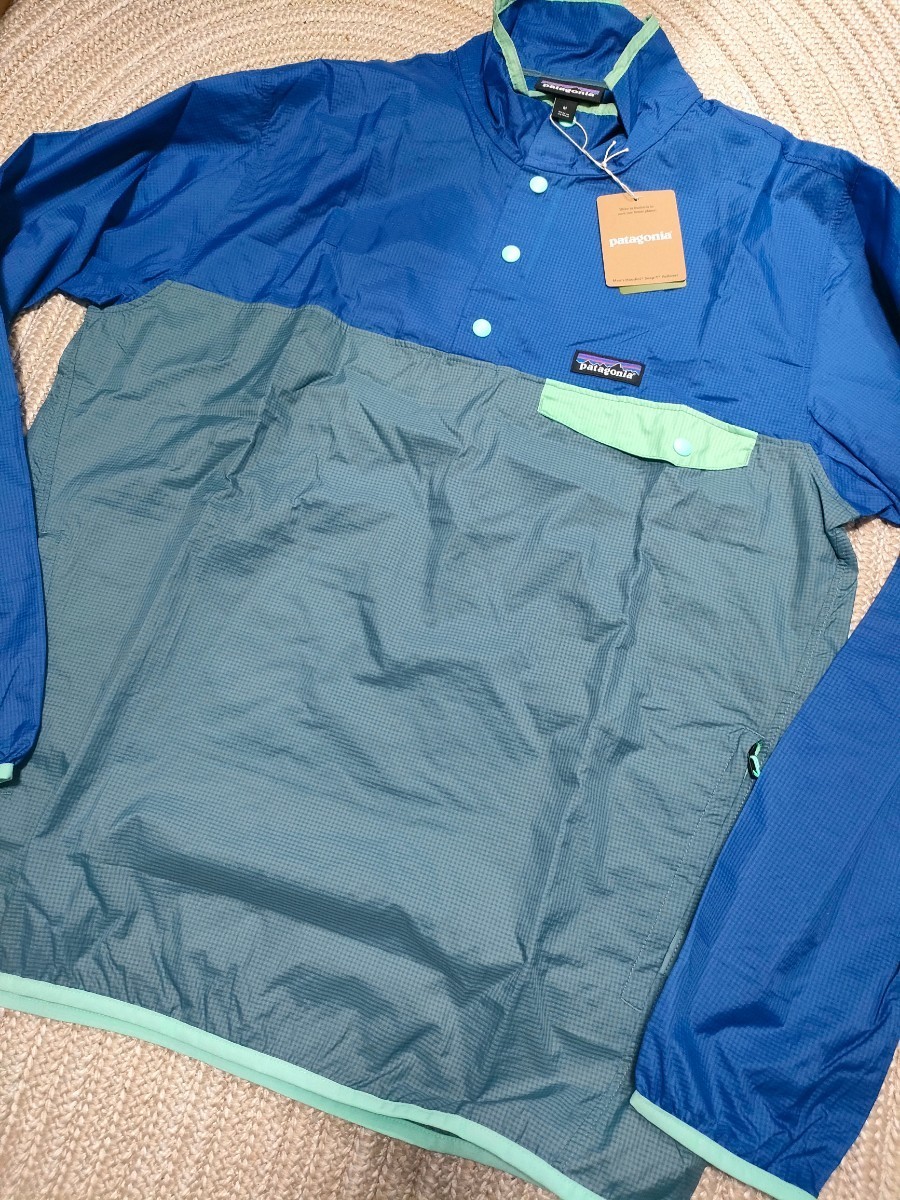 新品 定価15400 patagonia パタゴニア フーディニ スナップ プルオーバー ジャケット S ブルー ナイロン 拍卖