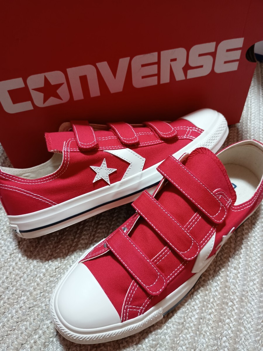 新品 未使用 CONVERSE CXP V-3 OX 27cm コンバース キャンバス ベルクロ レッド 赤 スニーカー拍卖