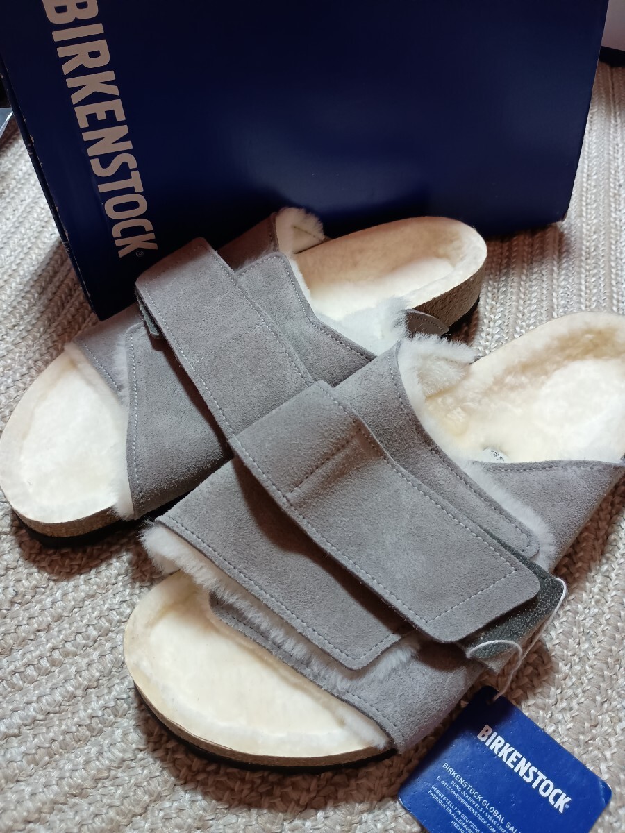 新品 ロンハーマン 別注 BIRKENSTOCK ビルケンシュトック Kyoto Shearling 43 28cm グレー キョウト Ron Herman 定価25300拍卖
