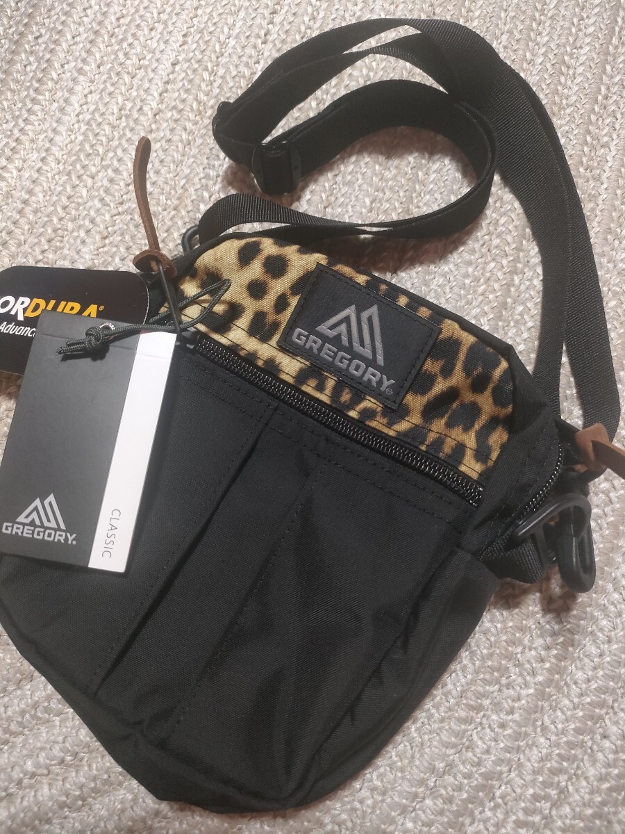 新品 未使用 GREGORY グレゴリー クイックポケット M レオパード ヒョウ柄 ブラック コーデュラナイロン ショルダーバッグ ポーチ 拍卖