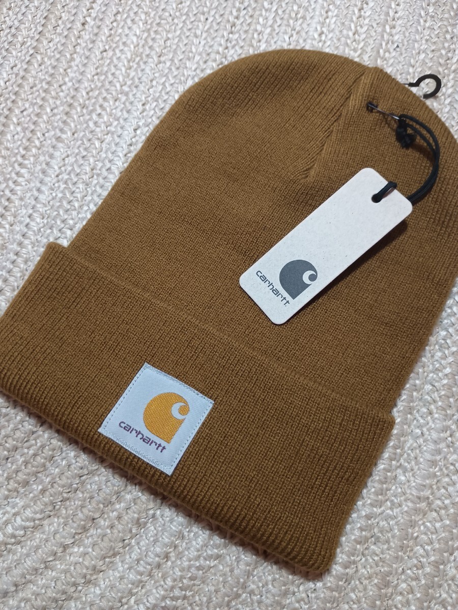 新品 未使用 carhartt ニットキャップ ブラウン カーハート ニット帽 帽子 フリーサイズ拍卖