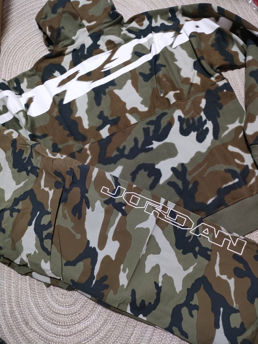 新品 定価26730 NIKE JORDAN パーカー セットアップ XL 迷彩 カモフラージュ スウェット ナイロン ナイキ ジョーダン 上下 メンズ パンツ拍卖