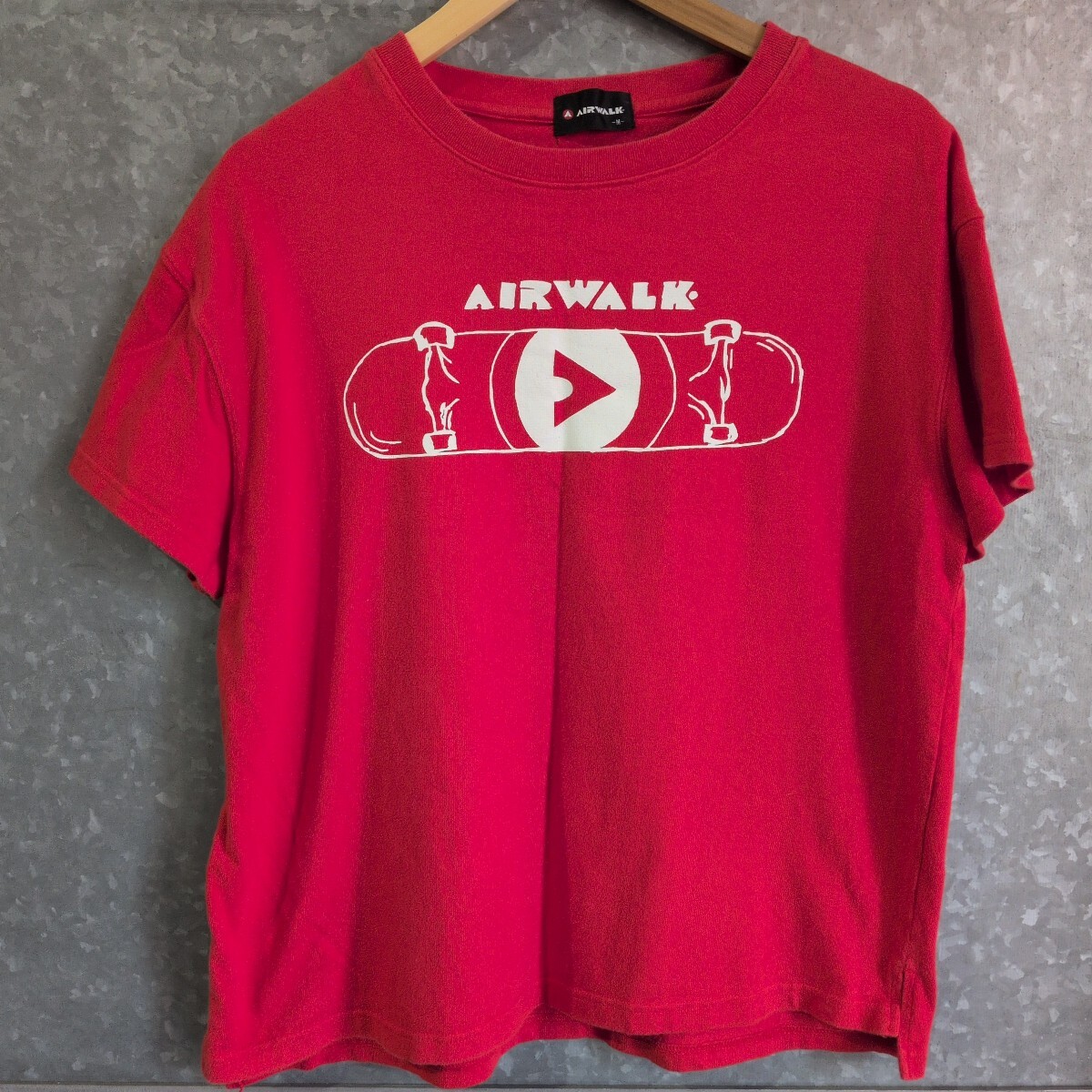 スケートボード ロゴプリント Tシャツ 赤 Mサイズ 90s ストリート拍卖