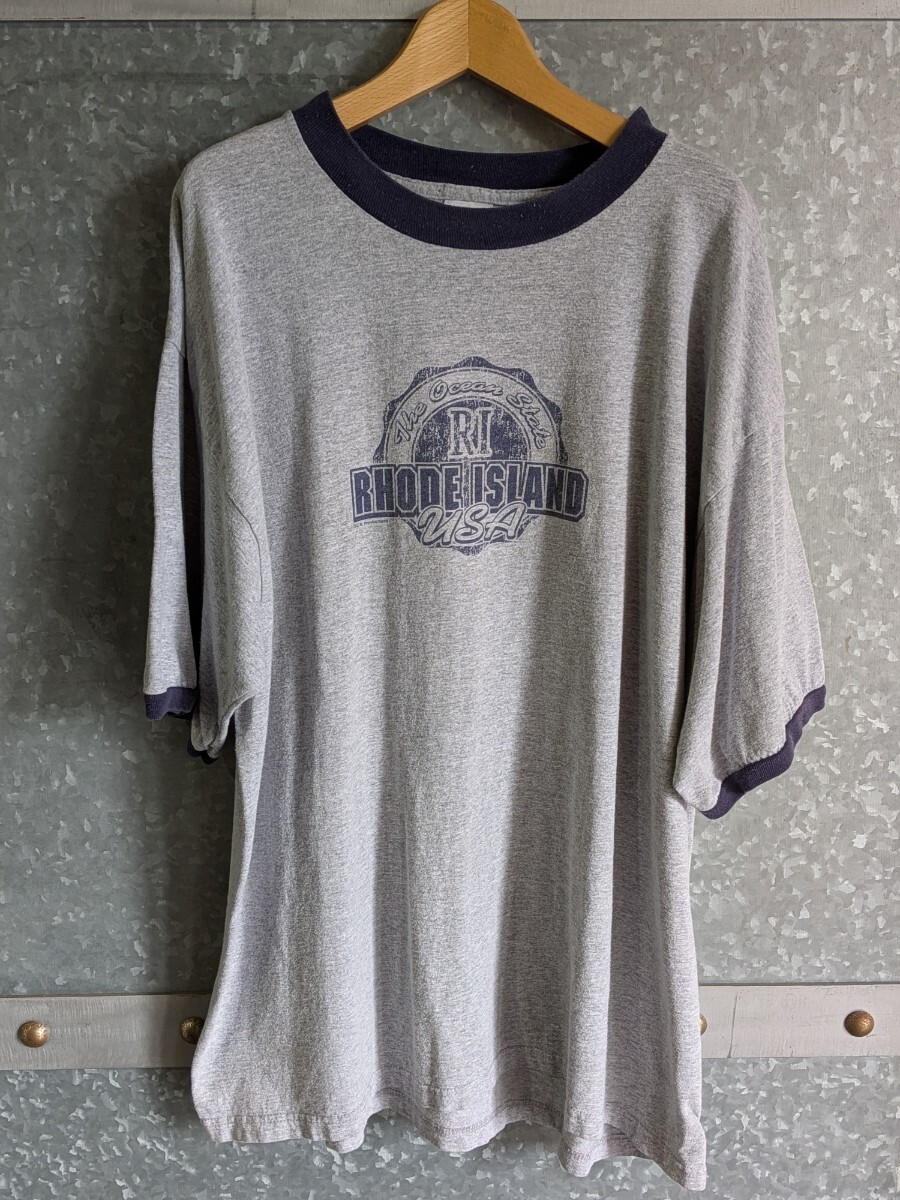古着Tシャツ / リンガーT / カレッジT / アメカジ / ストリート / USA製 / RHODE ISLAND 洗濯済み拍卖
