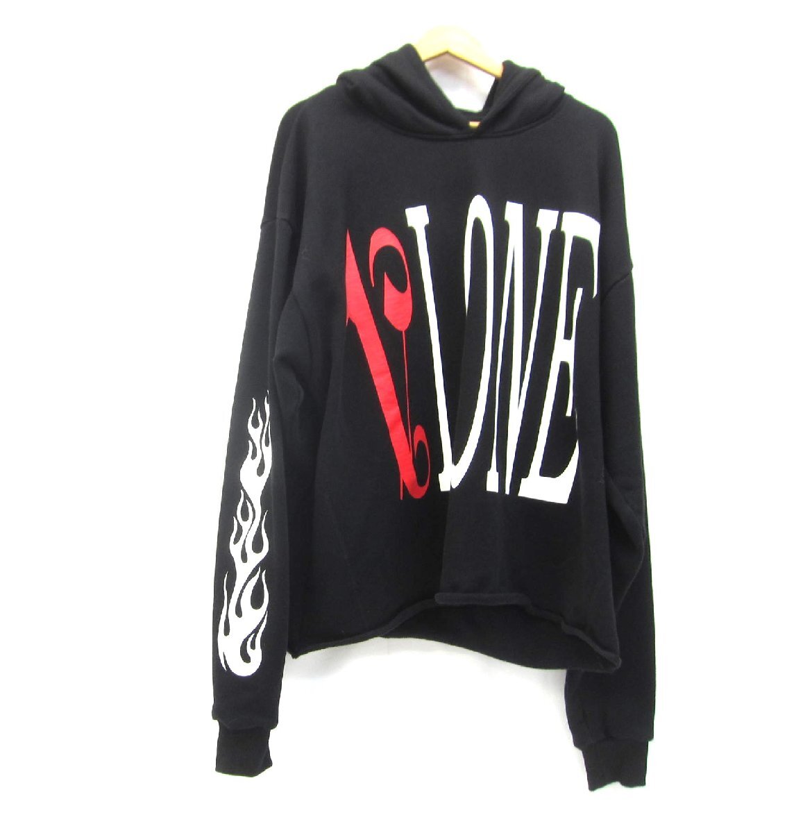Vlone x Palm Angels パーム・エンジェルス Hoodie パーカー ブラック レッド SIZE:L メンズ □UF4444拍卖
