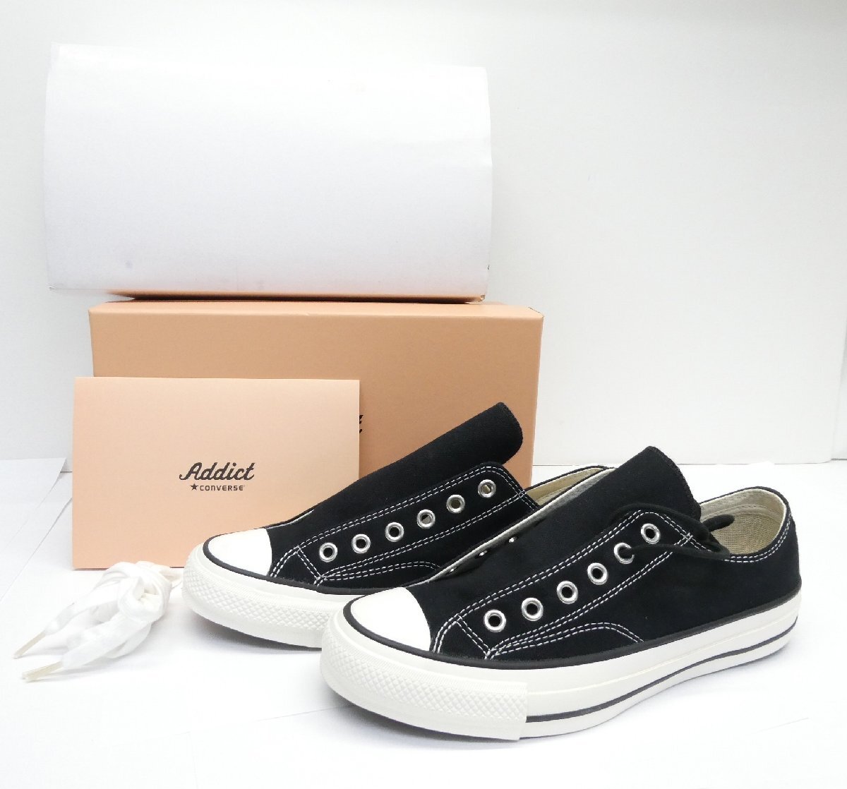 CONVERSE コンバース ADDICT CHUCK TAYLOR CANVAS OX Black SIZE:26.5cm スニーカー 靴 △WT4502拍卖