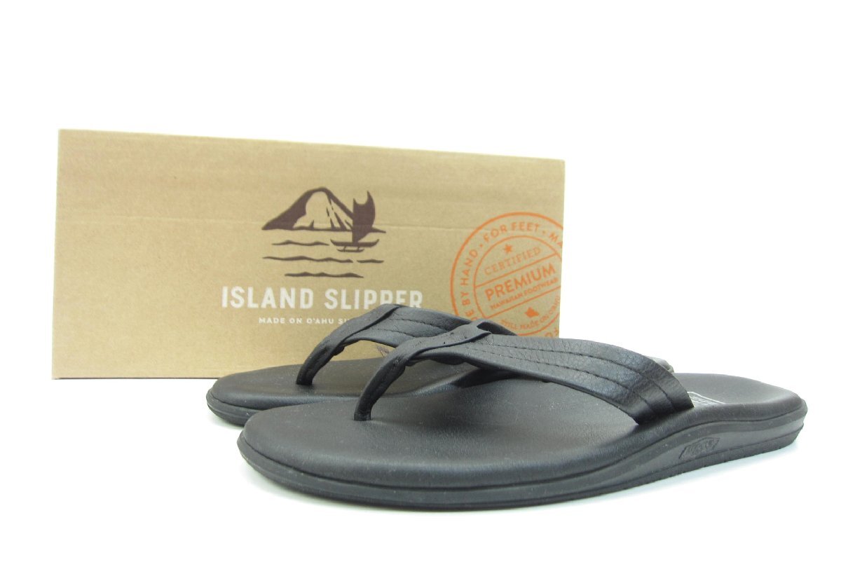 ISLAND SLIPPER アイランドスリッパ PB202 / ATRAS BLACK (SMOOTH LEATHER) SIZE:28.0cm メンズ サンダル □UT14042拍卖