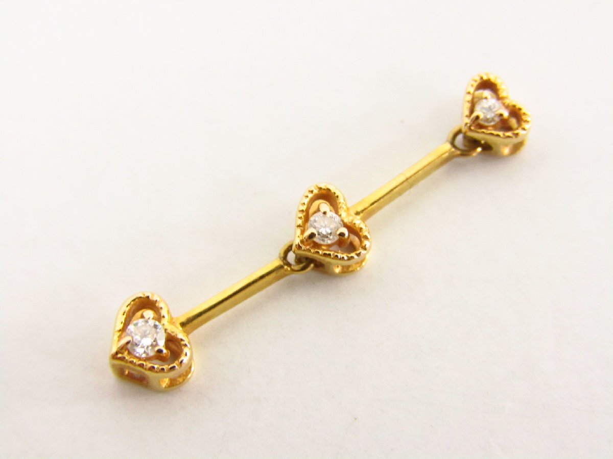 K18 金 ゴールド ペンダントトップ メレダイヤモンド 0.01ct 約0.8g ▼AC25833拍卖