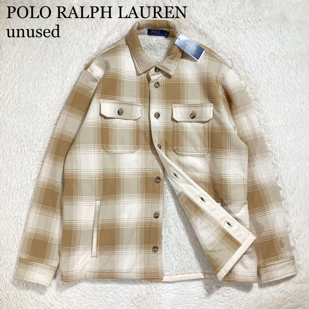 未使用タグ付 POLO RALPH LAUREN ポロラルフローレン フリース シャツジャケット 裏地ボア チェック ポニーロゴ拍卖
