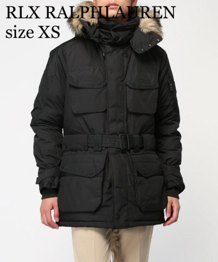 美品 RLX RALPH LAUREN ラルフローレン ダウンジャケット ベルト付き フード 撥水加工 定価9万拍卖