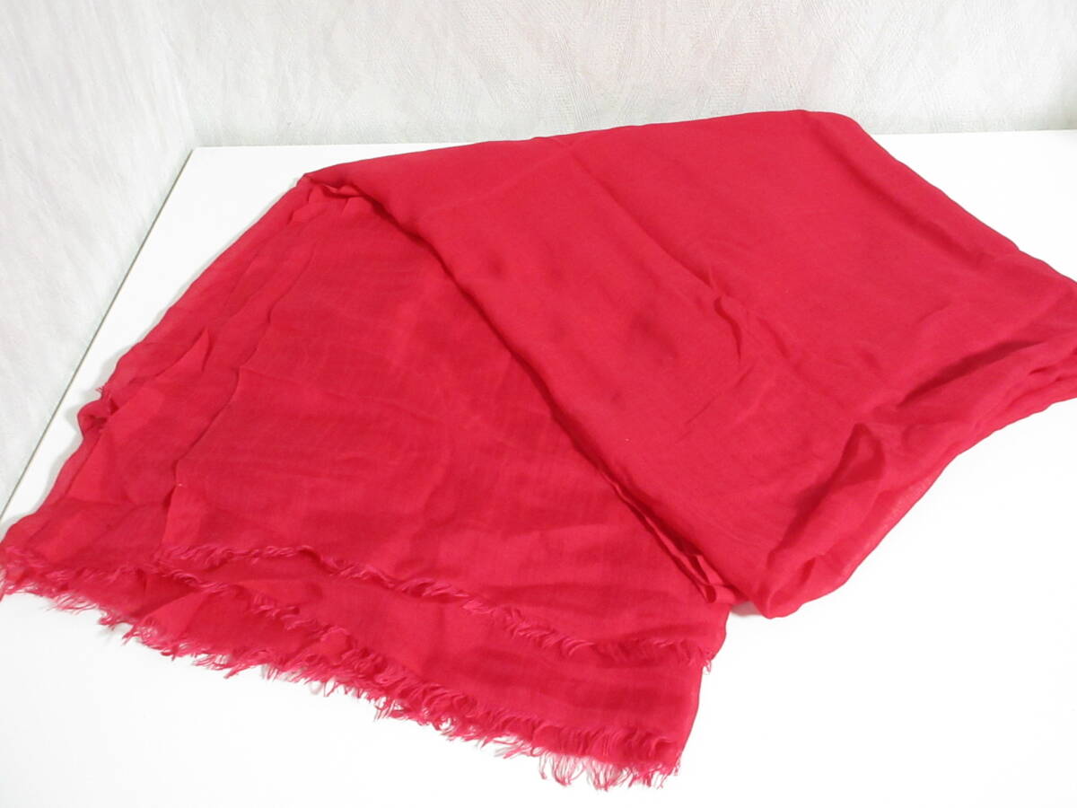 HUGO BOSS ヒューゴボス 大判ストール レッド yg7424拍卖