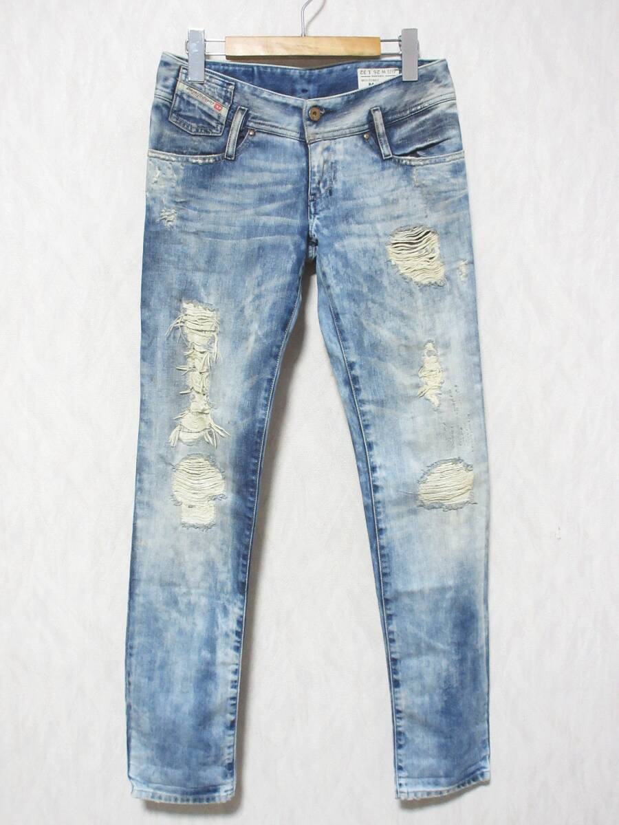 DIESEL ディーゼル MATIC ダメージ加工 デニム ジーンズ レディース 26 インディゴ yg7387拍卖
