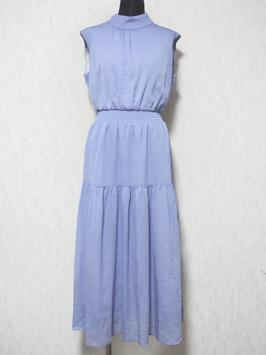 NATURAL BEAUTY BASIC ナチュラルビューティーベーシック ハイネック楊柳ワンピース 017-3140445 S パープル yg7408拍卖