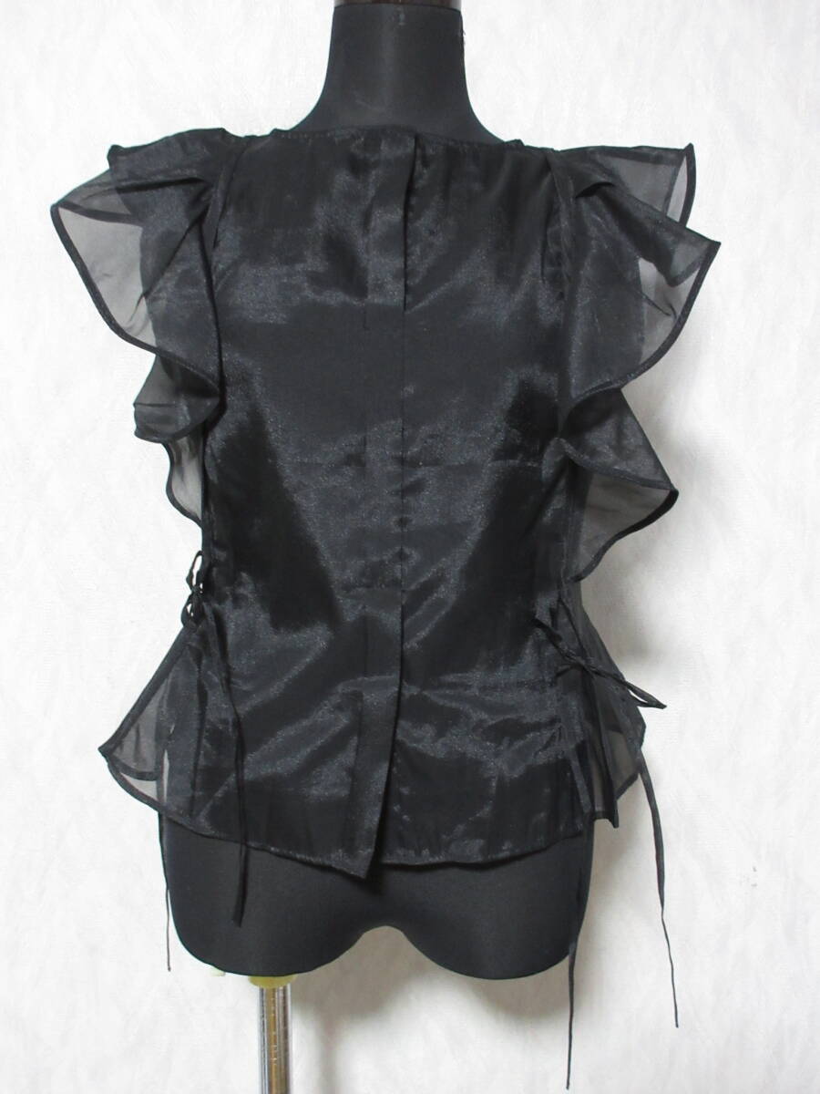 SNIDEL スナイデル 23SS オーガンフリルブラウス SWFB231244 レディース F ブラック yg7423拍卖