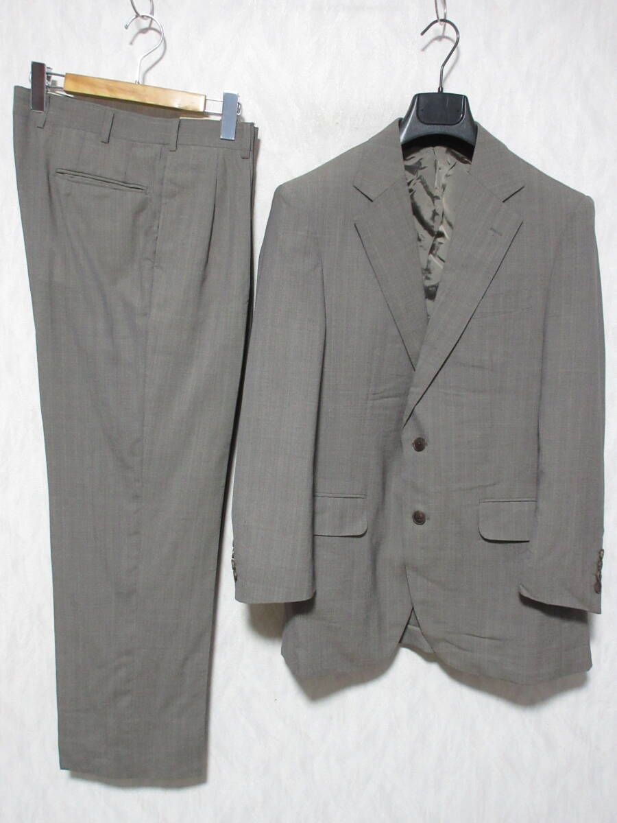 BURBERRY LONDON バーバリーロンドン ストライプ ウール 背抜き サイドベンツ シングルスーツ メンズ 92-80-170 グレー kn2592拍卖