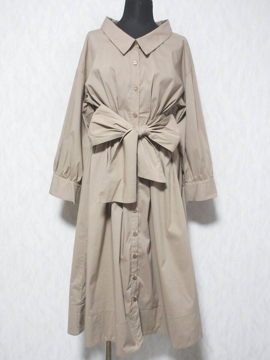 JILL by JILL STUART ジル バイ ジル スチュアート ウエストタックリボンワンピース 125-0140658 M ベージュ kn2593拍卖