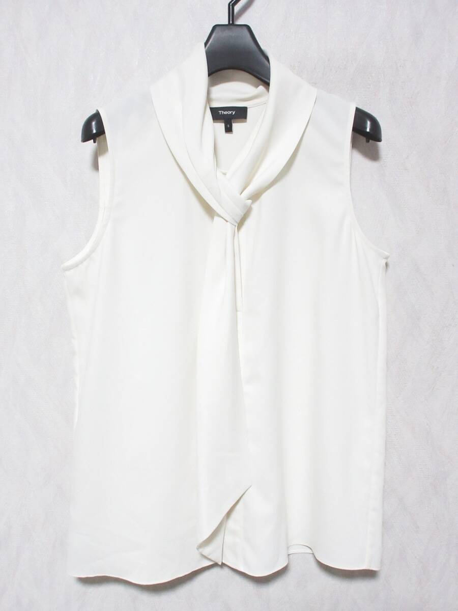 Theory セオリー DRAPED TIE SHELL 棒タイ ノースリーブカットソー レディース S yg7486拍卖