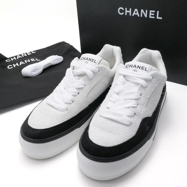 CHANEL スニーカー サイズ35 ホワイト G45208 23B ココマーク ローカット シャネル 質屋 神戸つじの 250345拍卖