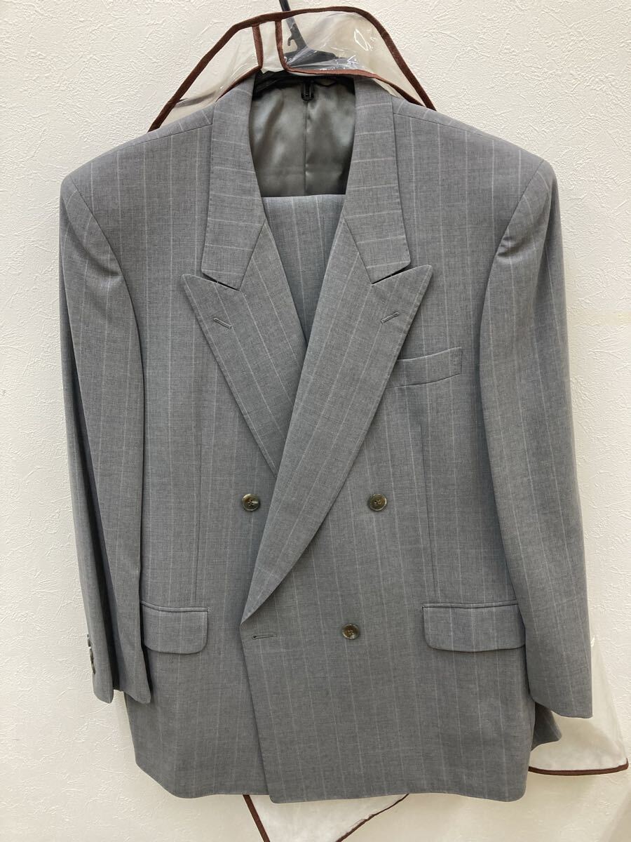 【9E222】美品 mila schon ミラショーン スーツ ダブルブレストスーツ セットアップ グレー系 メンズ 98拍卖