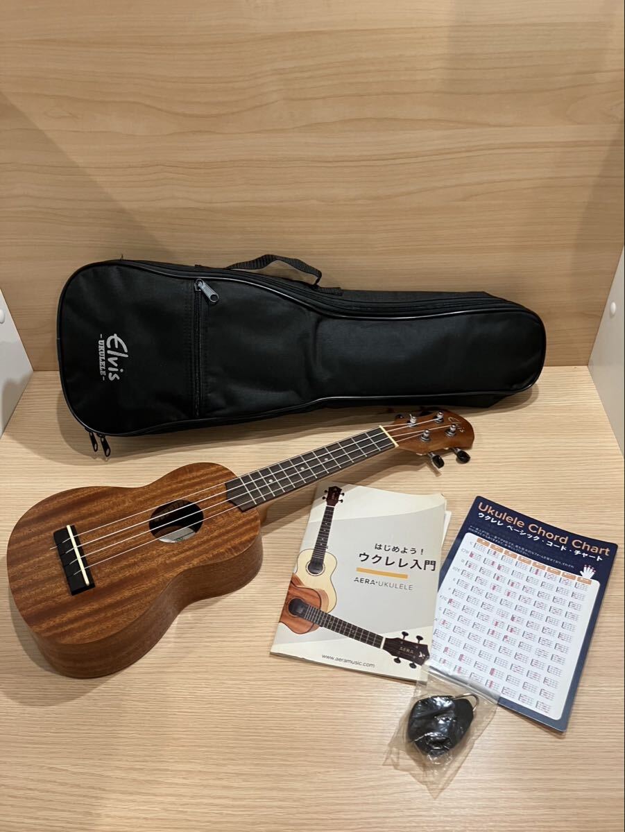 K【8E421】 Elvis ウクレレ U100S エルビス 弦楽器 ケース付き 楽器拍卖
