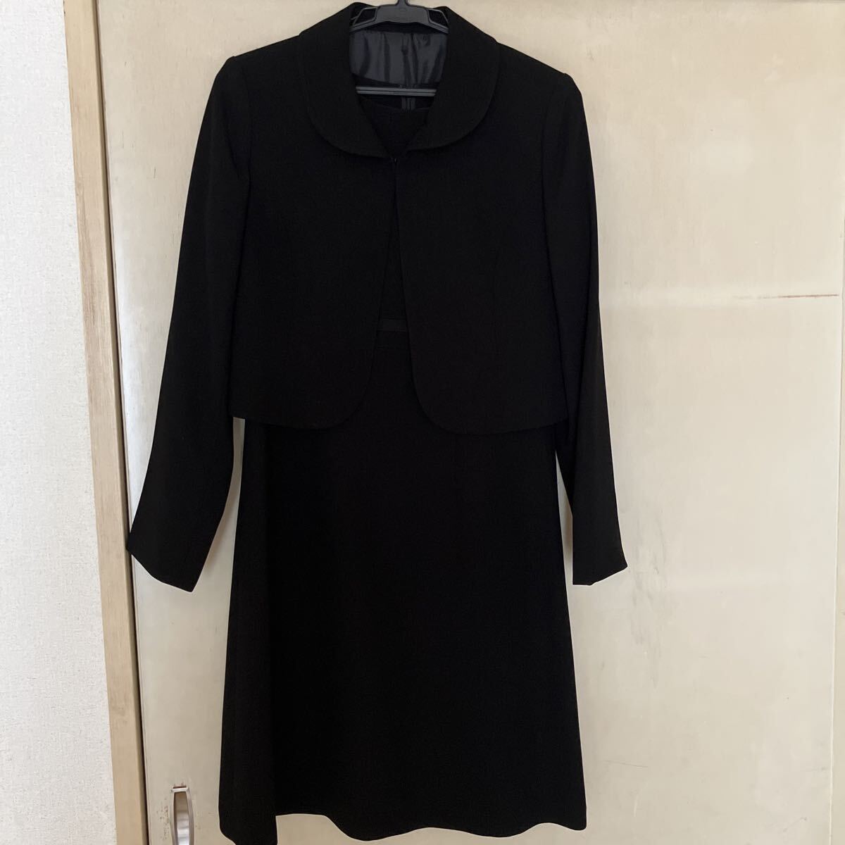 ブラックフォーマル 礼服 喪服 M 黒 ワンピース 半袖 ジャケット サイズ9AP used拍卖