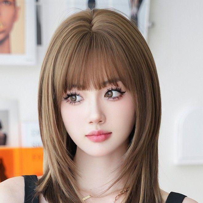 フルウィッグ セミロング コスプレ シャギー ウルフ ブラウン メッシュ拍卖