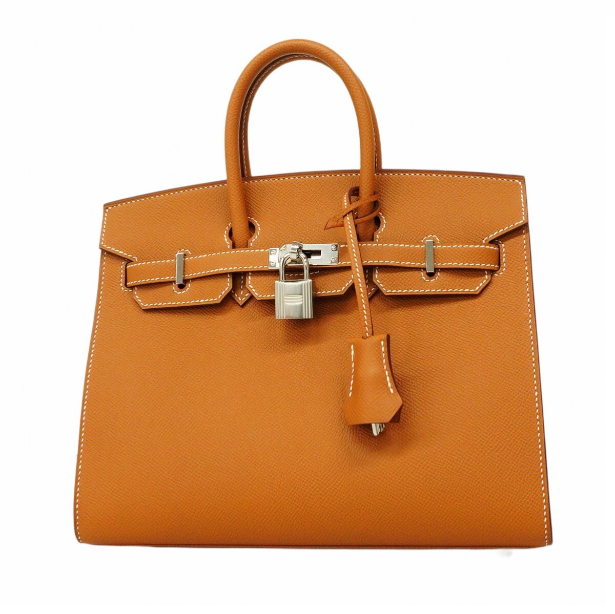 ★SALE【5ia0218-e-g】エルメス ハンドバッグ バーキン25 セリエ ヴォーエプソン ゴールド シルバー金具 B刻印【中古】レディース拍卖