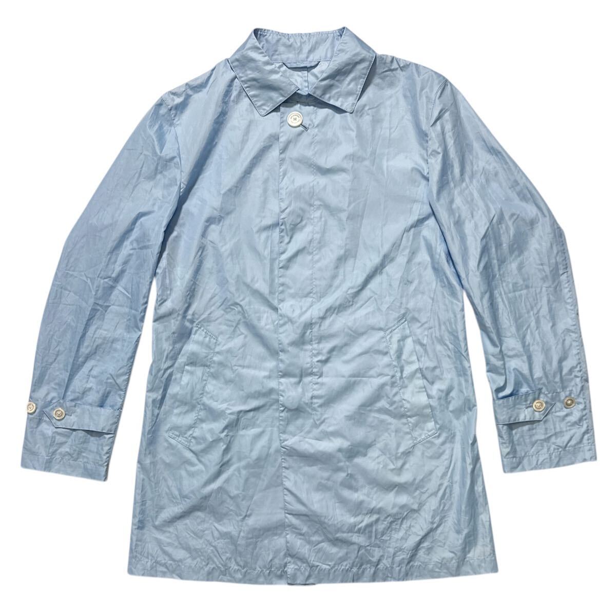 送料無料 ○ MACKINTOSH PHILOSOPHY マッキントッシュ フィロソフィー ○ ナイロン ステンカラーコー ト ライトブルー 40拍卖