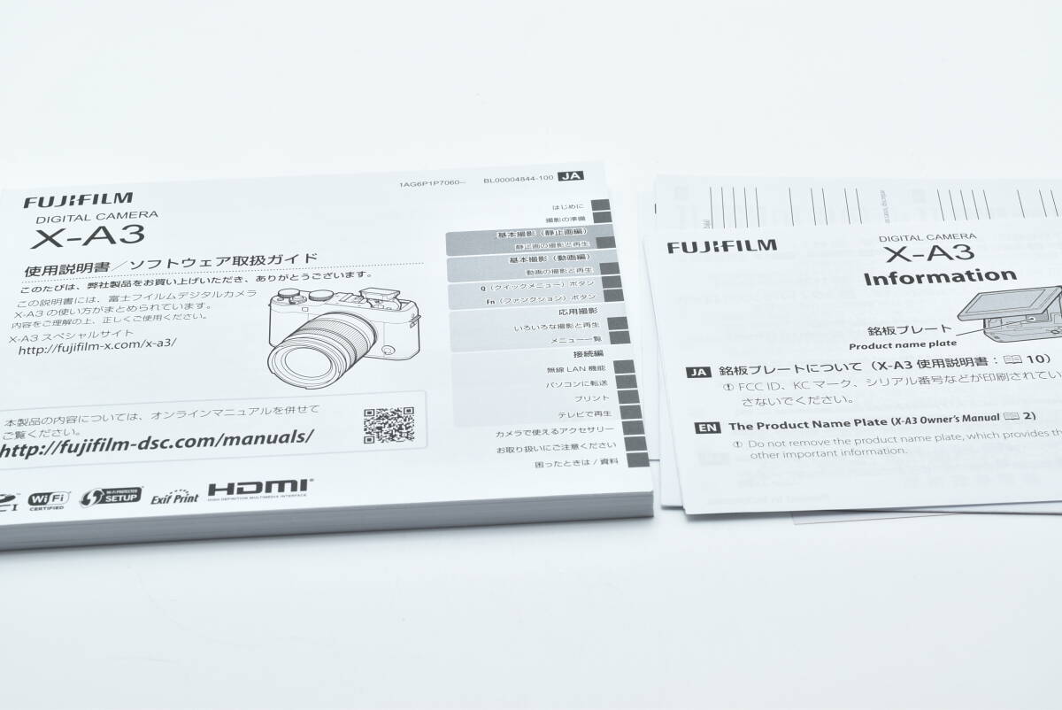 FUJIFILM X-A3 使用説明書 EF-TN-YO1636拍卖