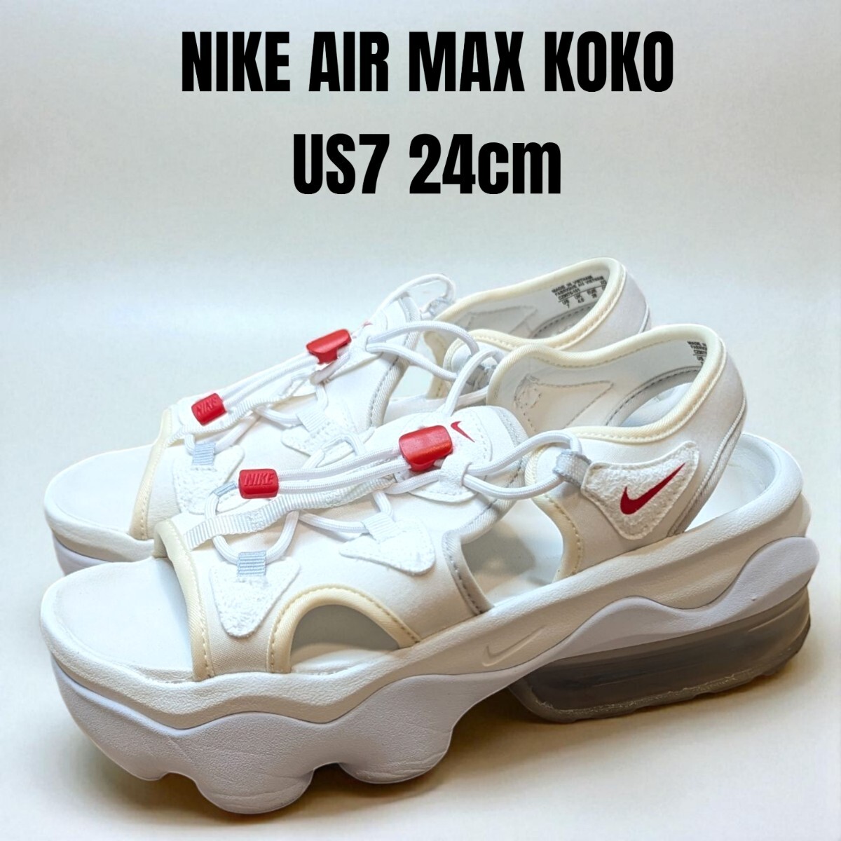 NIKE AIR MAX KOKO 24cm ナイキ エアマックスココ ホワイト レディースサンダル 厚底サンダル NIKEサンダル スポーツサンダル拍卖