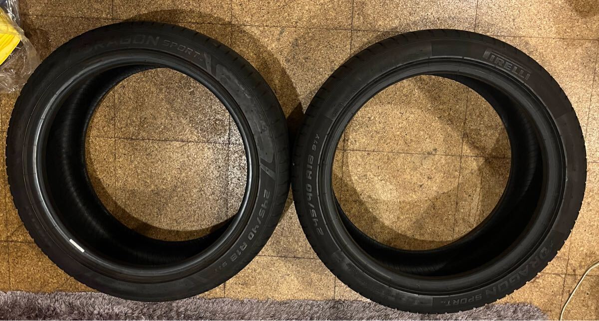 2020年製 PIRELLI DRAGON SPORT 245/40R18 97Y 2本 室内保管 ピレリ ドラゴンスポーツ 中古品 夏タイヤ ラジアルサマータイヤ エルカミーノ拍卖