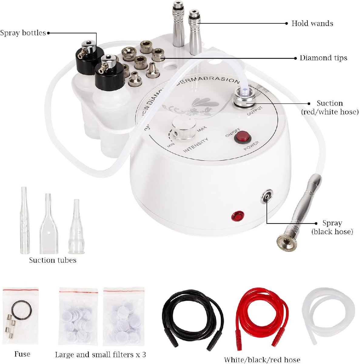 3in1 ダイヤモンド マイクロダーマブレーションマシン 真空スプレー付 美顔器 フェイシャル スキンケア サロン・家庭用拍卖