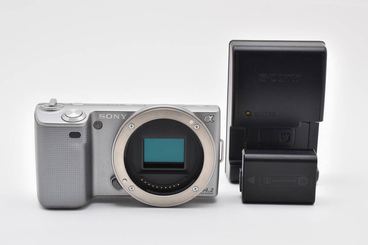 良品 Sony Nex-5 シルバー バッテリーチャージャーセット拍卖