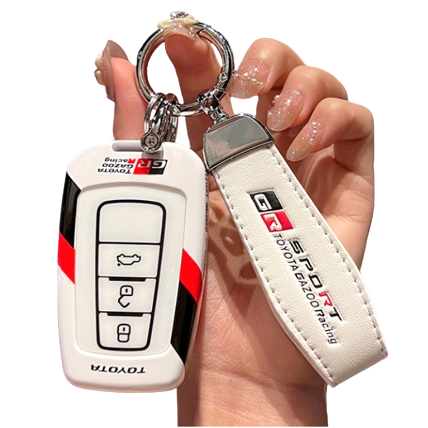 トヨタ専用 スマートキーカバー キーホルダー キーケース レーシングカー風 保護 ランドクルーザー ハリアー ヤリスクロス ハイラックス拍卖