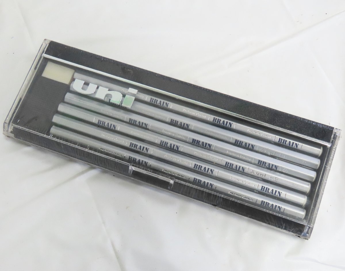 プラス/60☆MITSUBISHI 三菱 uni ユニ BRAIN 鉛筆 HB 消しゴムセット ケース入り デッドストック☆0909-946拍卖