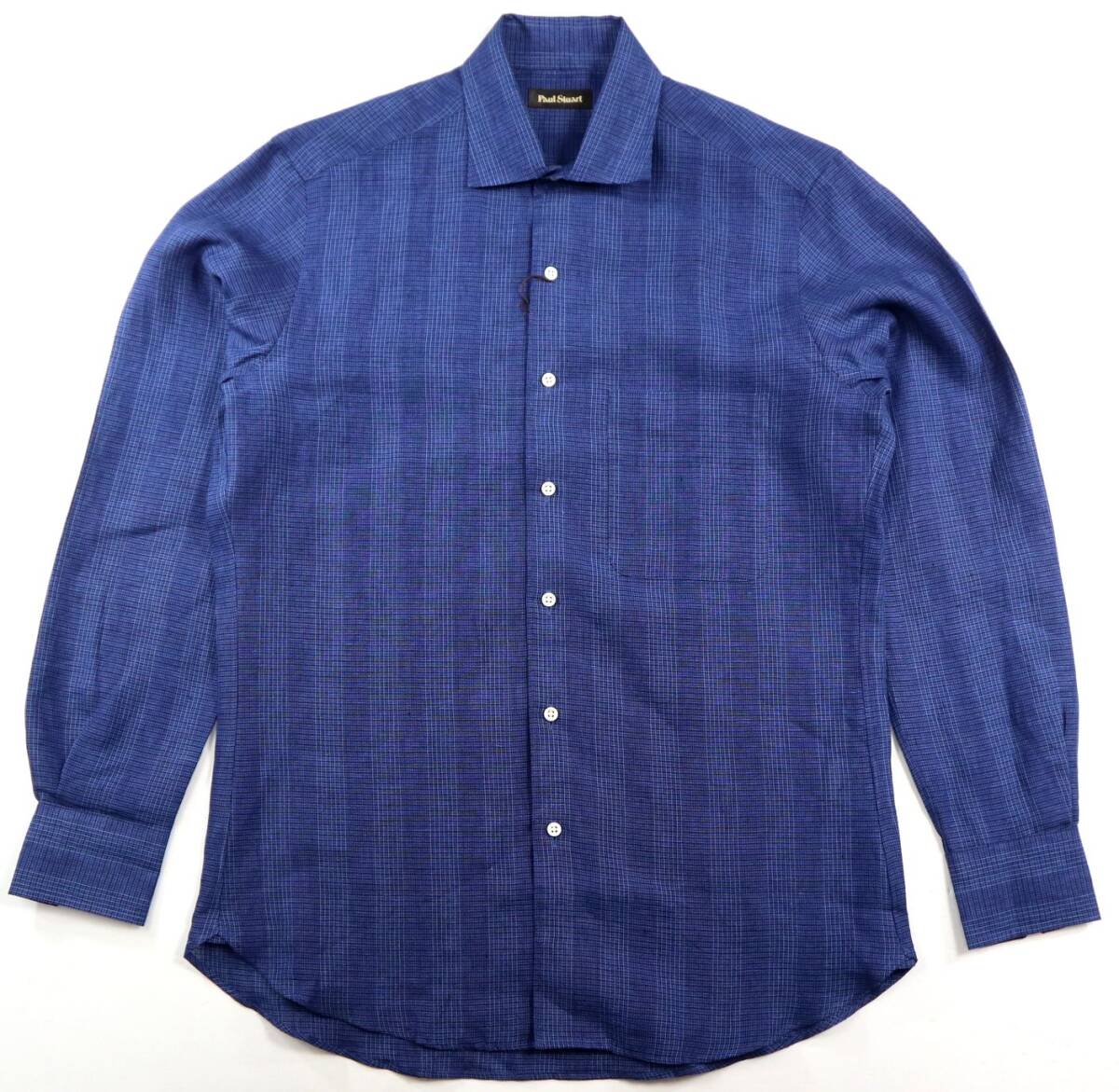 未使用タグ付き★麻100%★Paul Stuart ポールスチュアート 長袖リネンシャツ/三陽商会/Mサイズ拍卖