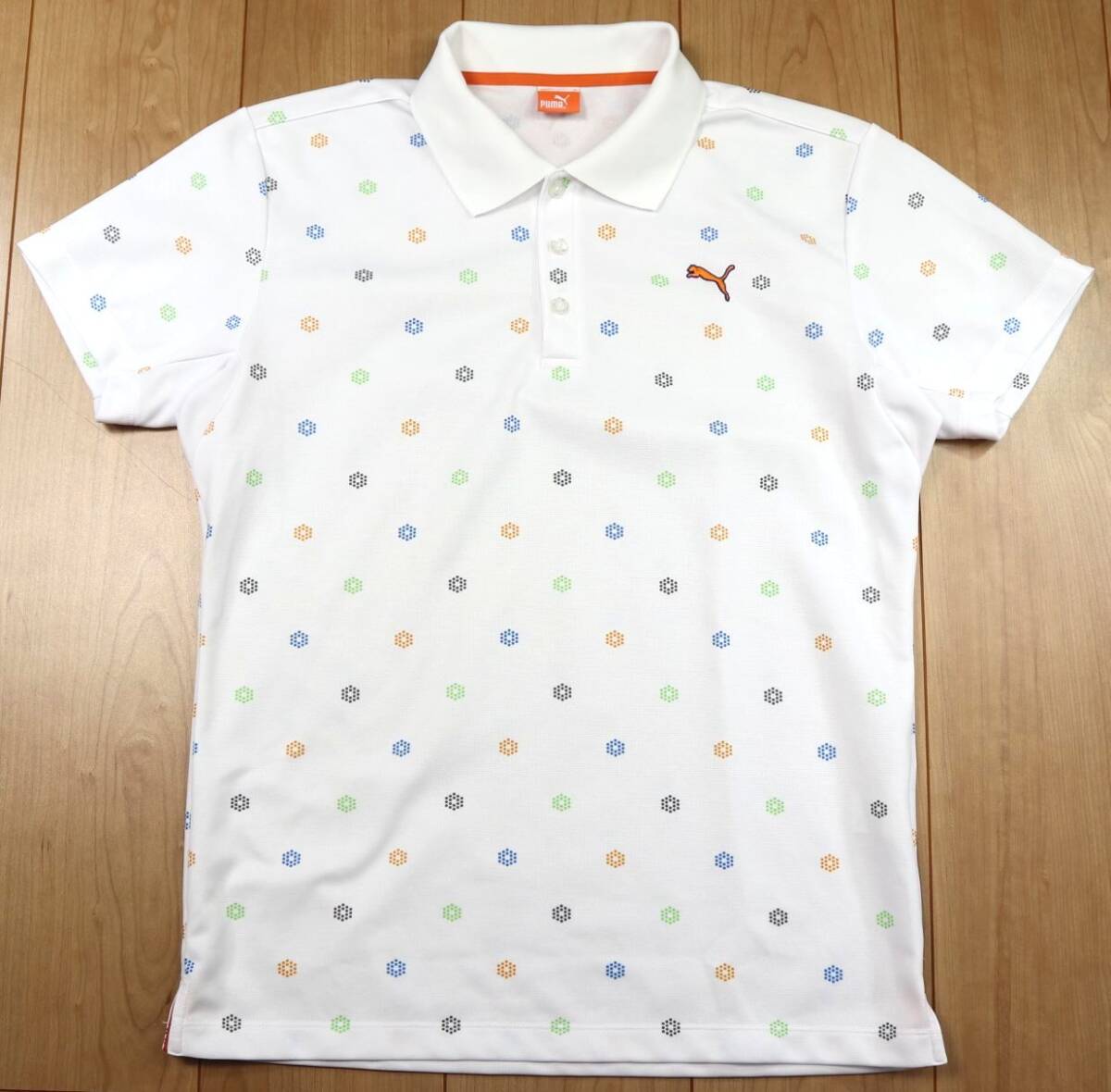 美品★PUMA GOLF プーマ・ゴルフ モノグラム柄 半袖ドライポロシャツ/Mサイズ拍卖