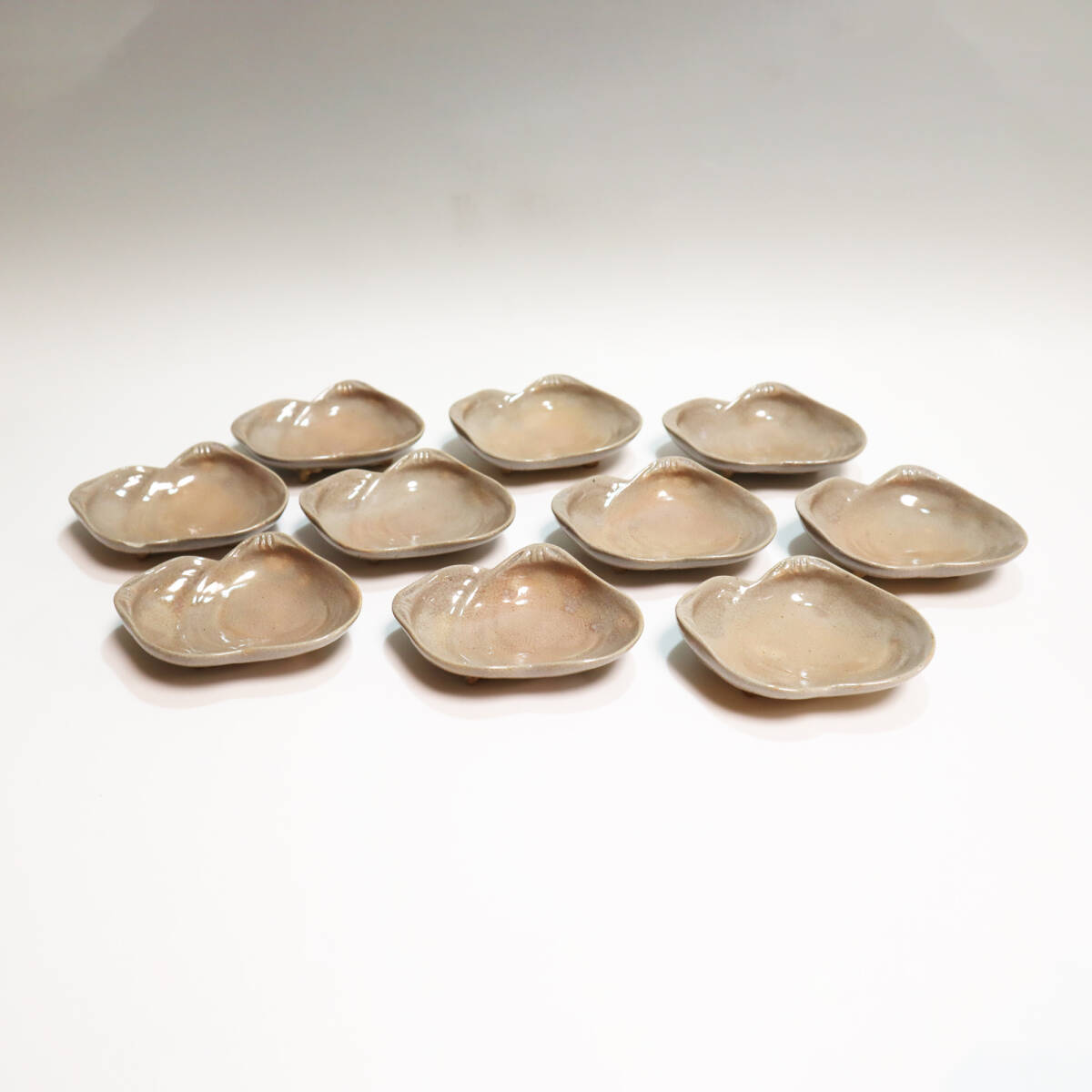 坂倉新兵衛 萩蛤小皿 10客 共箱 うつわ/食器 UT051拍卖