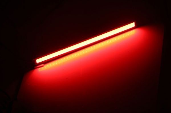 COB LED デイライト 高輝度 12V 17cm 薄型 76発 2本 レッド 赤 ブラックフレーム 両面テープ付き DD104拍卖