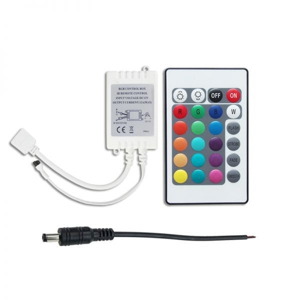 12V/24V 24キ LEDテープライト RGB コントローラー リモコン付き 16色切り替え LEDテープ拍卖