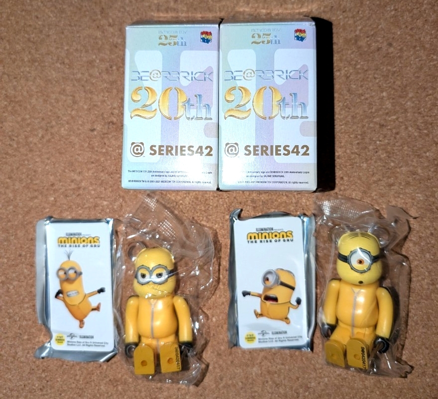 メディコムトイ BE@RBRICK 42 CUTE ミニオン 表裏 2点セット拍卖